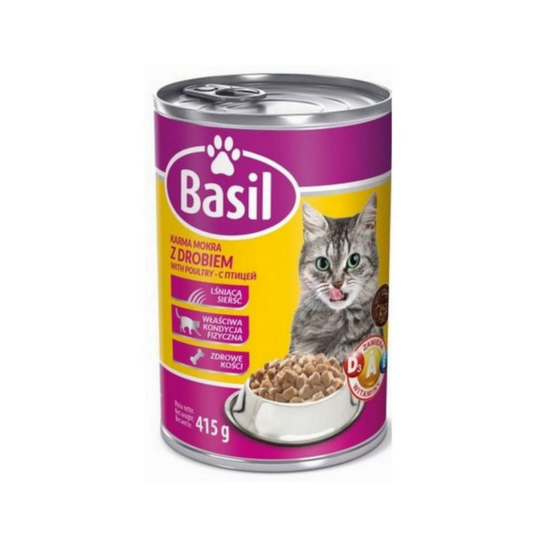 Basil karma mokra z drobiem dla kotów 415g